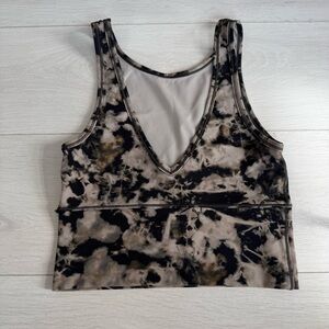 Lululemon Power Pivot Tank Everlux Dispersed Light Raw Linen Reversible